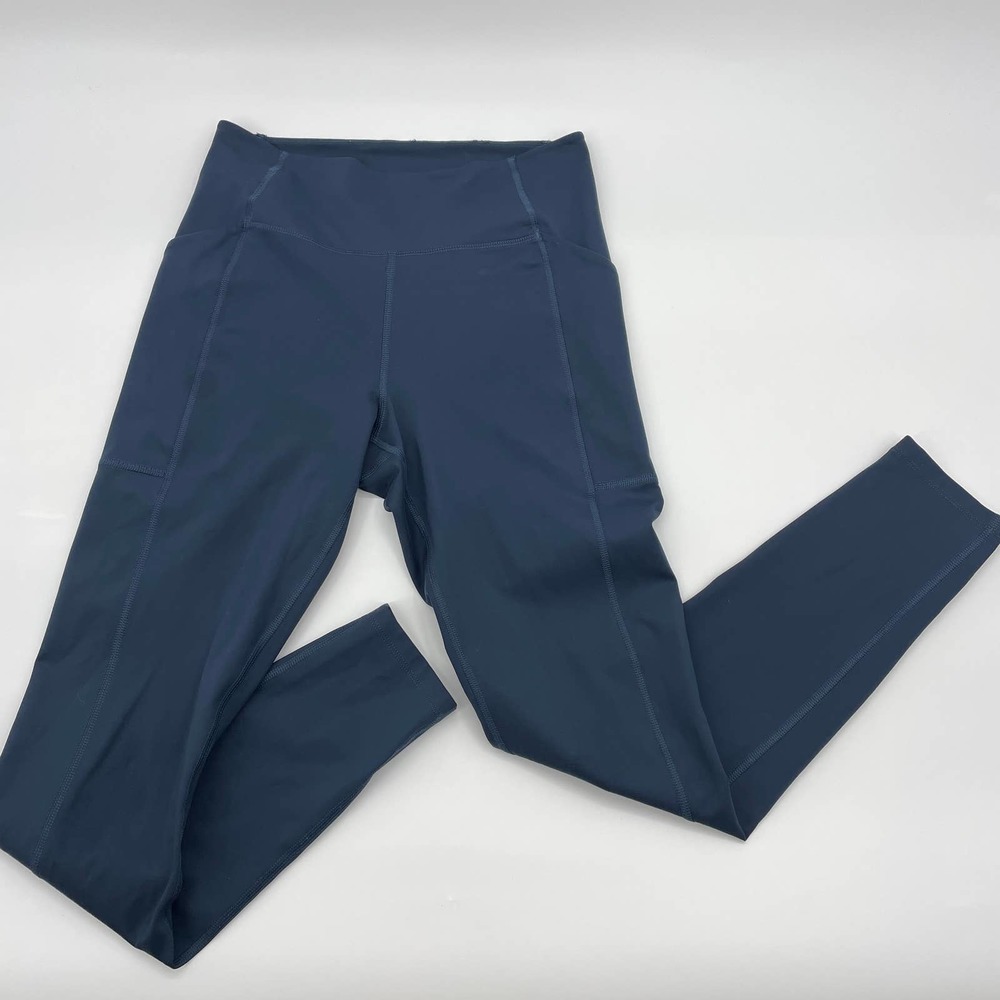GIRLFRIEND COLLECTIVE Womens Pocket Leggings Size M Ankle Length Midnight Blue